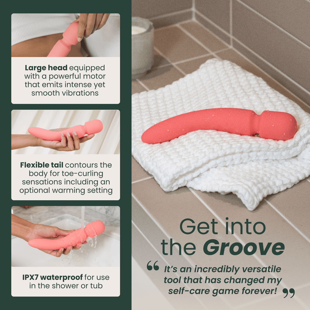 Groove Dual-Sided Wand Vibe Massager Personal G-Spot Vibrator for Women Quinn Wellness Groove Dual-Sided Wand Vibe Massager Personal G-Spot Vibrator for Women Quinn Wellness